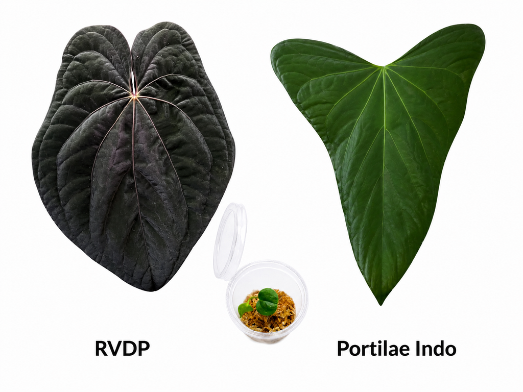 Anthurium Red Vein Dark Phoenix x Portilae Indo Seedling